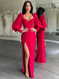 Sheath Sweetheart Crepe Long Sleeve Floor-Length Dress - Chloe Dress