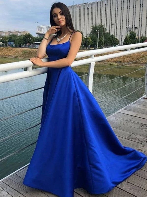 A-Line Spaghetti Strap Satin Sleeveless Ruffled Dress - Chloe Dress