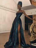 A-Line Spaghetti Strap Satin Sleeveless Ruffled Dress - Chloe Dress