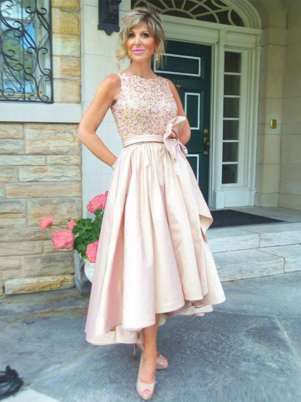 A-Line Satin Sleeveless Asymmetric Dress - Chloe Dress
