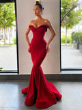 Mermaid Sweetheart Crepe Sleeveless Ruffled Dress - Chloe Dress