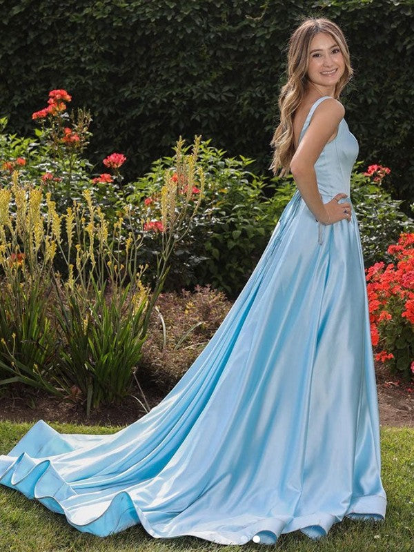 A-Line Satin Sleeveless Ruffled Dress - Chloe Dress