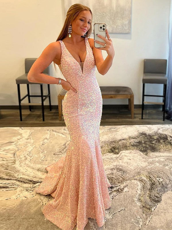Sheath V-Neck Sequin Sleeveless Ruffled Dress - Chloe Dress