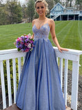 A-Line V-Neck Sleeveless Train Dress - Chloe Dress