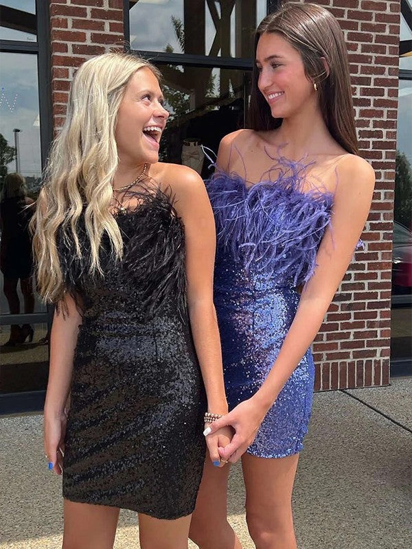 Sheath Strapless Sequin Sleeveless Mini Dress - Chloe Dress