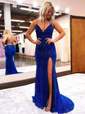 Sheath V-Neck Sleeveless Train Dress - Chloe Dress