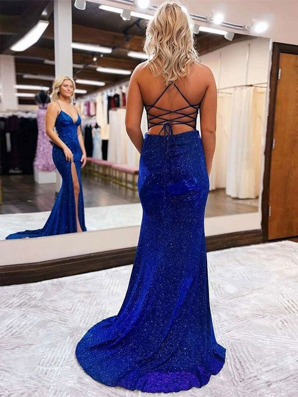 Sheath V-Neck Sleeveless Train Dress - Chloe Dress