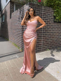Sheath Sweetheart Satin Sleeveless Train Dress - Chloe Dress