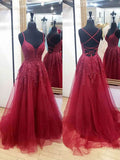A-Line V-Neck Tulle Sleeveless Train Dress - Chloe Dress