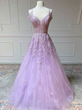 A-Line V-Neck Tulle Sleeveless Train Dress - Chloe Dress