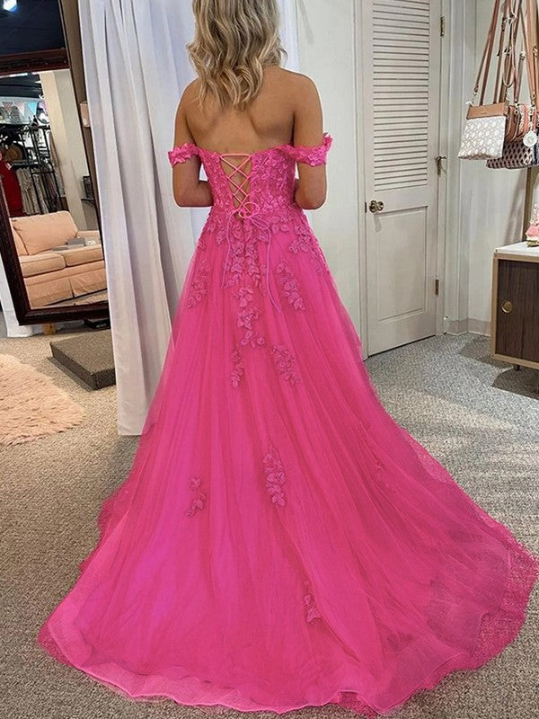 A-Line Tulle Sleeveless Train Dress - Chloe Dress