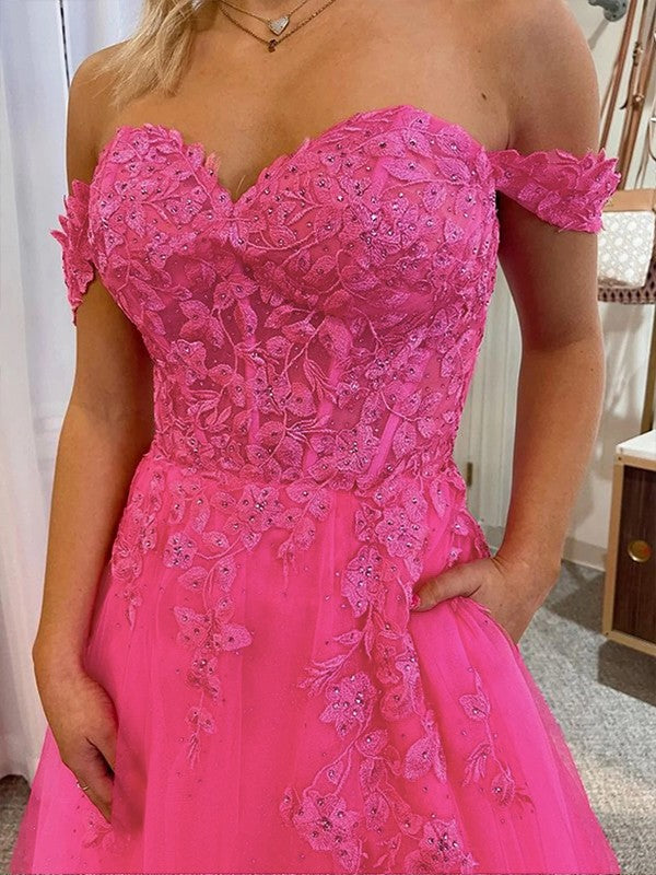 A-Line Tulle Sleeveless Train Dress - Chloe Dress