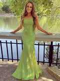 Sheath Spaghetti Strap Sequin Sleeveless Train Dress - Chloe Dress