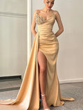 Sheath Sweetheart Satin Sleeveless Train Dress - Chloe Dress