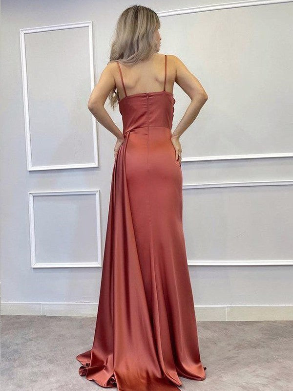 Sheath V-Neck Sleeveless Train Dress - Chloe Dress
