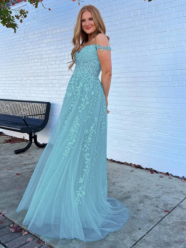 A-Line Tulle Sleeveless Train Dress - Chloe Dress
