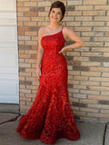 Mermaid One-Shoulder Lace Sleeveless Floor-Length Dress - Chloe Dress