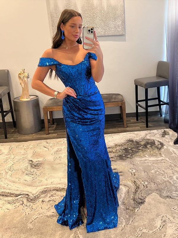 Sheath Sequin Sleeveless Train Dress - Chloe Dress