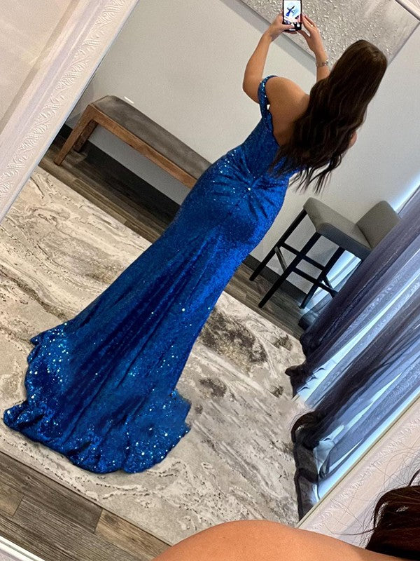 Sheath Sequin Sleeveless Train Dress - Chloe Dress