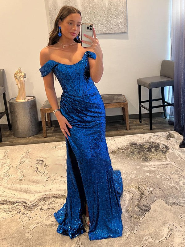 Sheath Sequin Sleeveless Train Dress - Chloe Dress