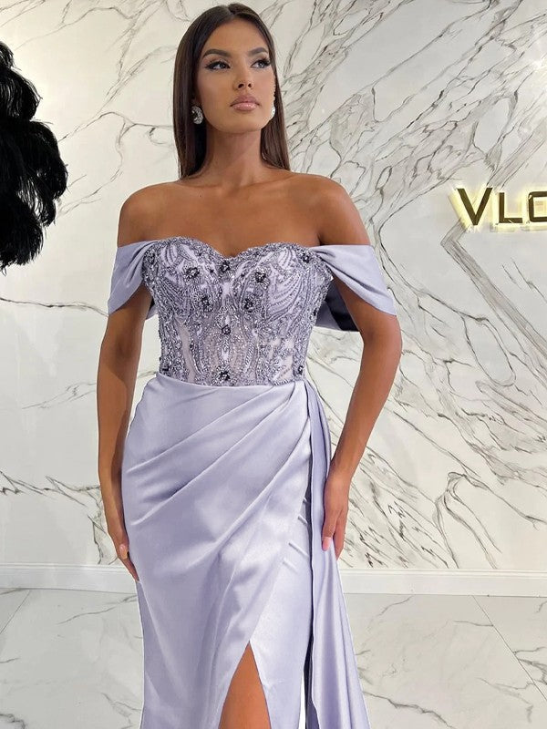 Sheath Satin Sleeveless Train Dress - Chloe Dress