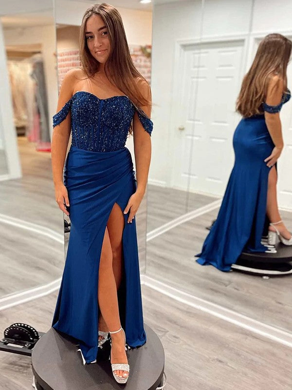 Sheath Satin Sleeveless Train Dress - Chloe Dress