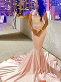 Mermaid Strapless Satin Sleeveless Train Dress - Chloe Dress