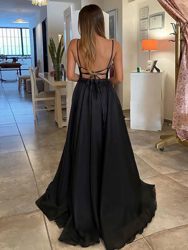 A-Line V-Neck Sequin Sleeveless Ruffled Dress - Chloe Dress