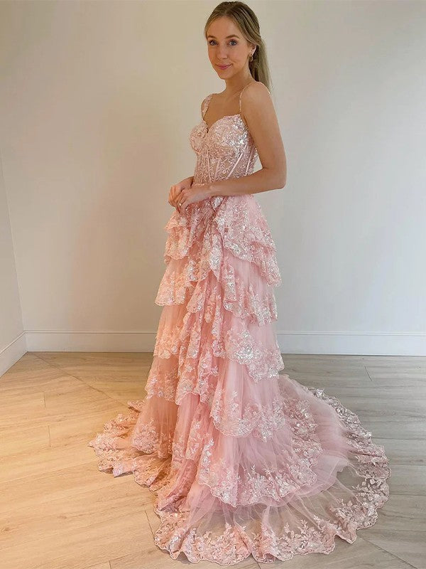 A-Line Tulle Sleeveless Train Dress - Chloe Dress