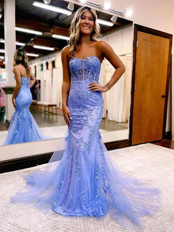 Sheath Sweetheart Tulle Sleeveless Train Dress - Chloe Dress