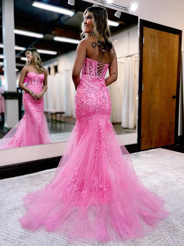 Sheath Sweetheart Tulle Sleeveless Train Dress - Chloe Dress