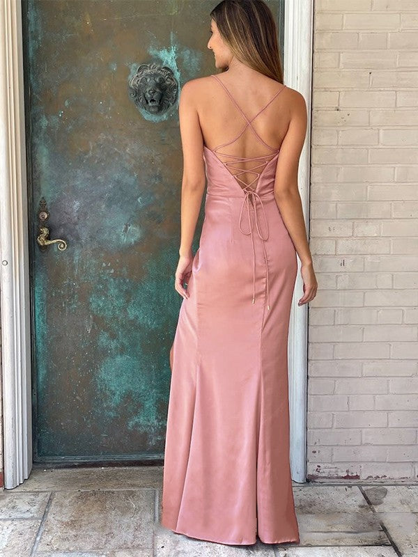 Sheath Spaghetti Strap Sleeveless Floor-Length Dress - Chloe Dress