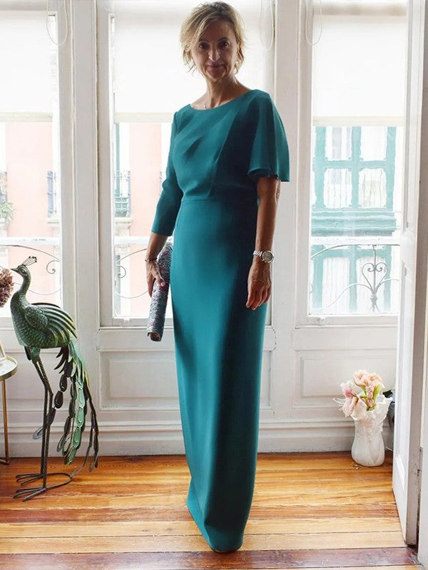 Sheath Satin Short Sleeve Floor-Length Dress - Chloe Dress