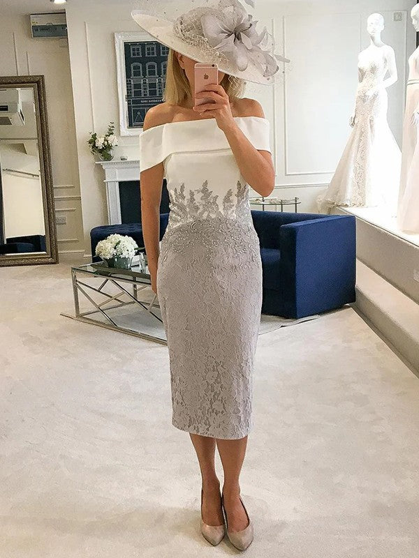 Sheath Lace Sleeveless Tea-Length Dress - Chloe Dress