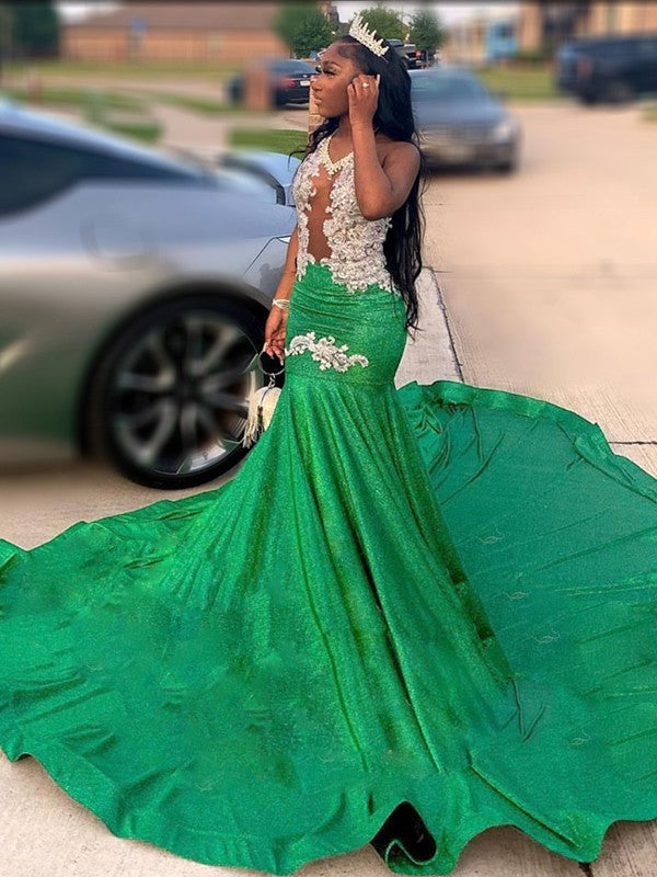 Mermaid Satin Sleeveless Train Dress - Chloe Dress