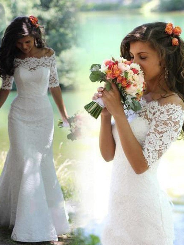 Mermaid Lace Train Wedding Dress - Chloe Dress