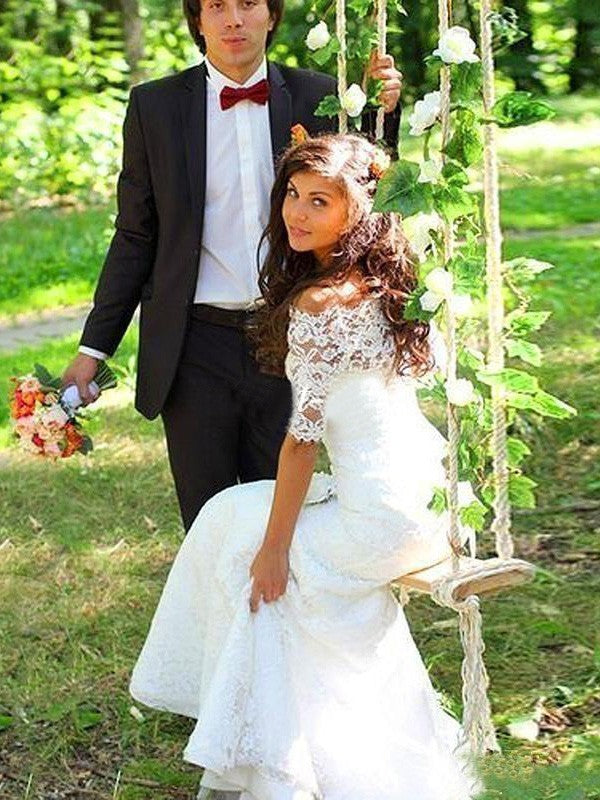 Mermaid Lace Train Wedding Dress - Chloe Dress