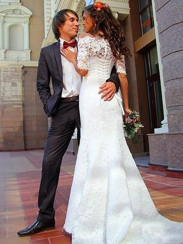 Mermaid Lace Train Wedding Dress - Chloe Dress