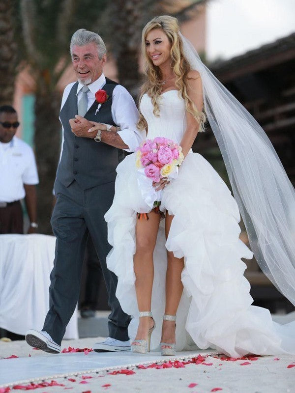 A-Line Sweetheart Organza Sleeveless Asymmetric Wedding Dress - Chloe Dress