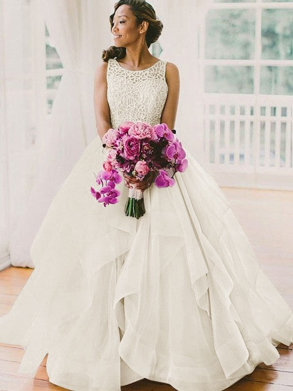Ball Gown Tulle Sleeveless Train Wedding Gown - Chloe Dress
