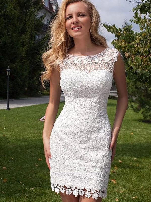 Sheath Tulle Sleeveless Floor-Length Wedding Dress - Chloe Dress