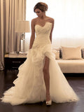 Ball Gown Sweetheart Organza Sleeveless Train Wedding Gown - Chloe Dress