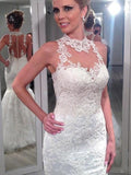 Mermaid High Neck Tulle Sleeveless Floor-Length Wedding Dress - Chloe Dress
