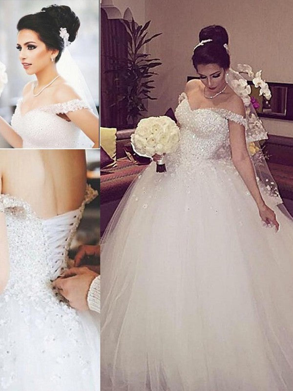 Ball Gown Tulle Sleeveless Train Wedding Gown - Chloe Dress