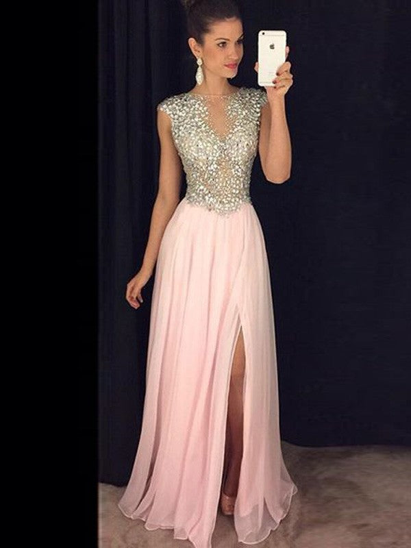 A-Line Chiffon Sleeveless Floor-Length Dress - Chloe Dress