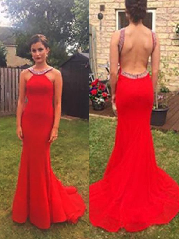 Sheath Halter Chiffon Sleeveless Floor-Length Dress - Chloe Dress
