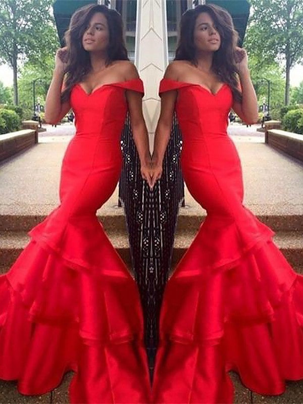 Mermaid Satin Sleeveless Train Dress - Chloe Dress