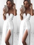 A-Line Strapless Crepe Sleeveless Floor-Length Dress - Chloe Dress