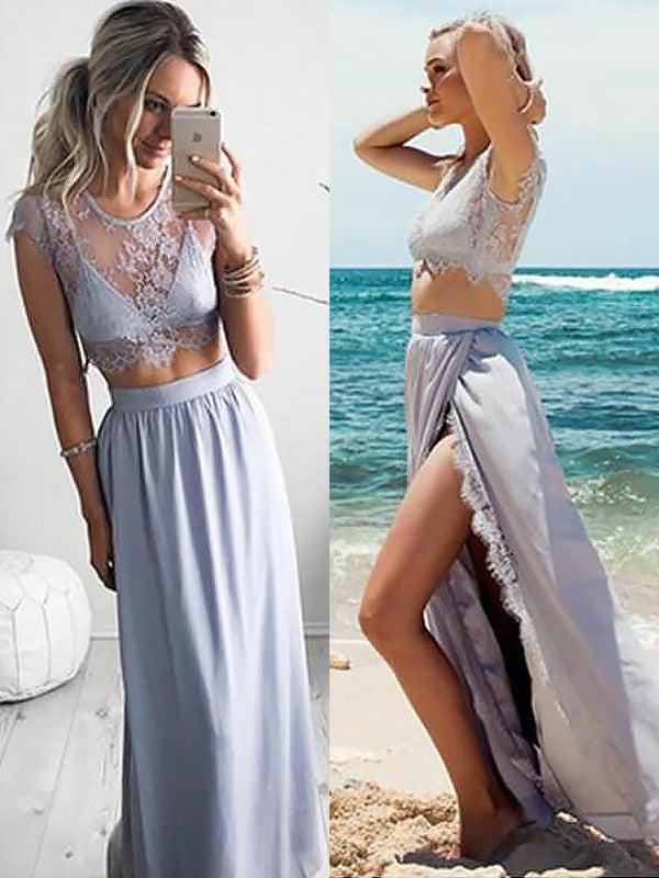 A-Line Satin Sleeveless Floor-Length Dress - Chloe Dress