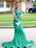 Mermaid Satin Sleeveless Train Tea-Length Dress - Chloe Dress